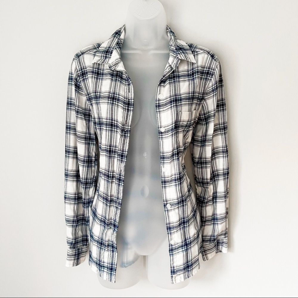 🫐 AMERICAN EAGLE | Blue Plaid Super Soft Cardigan Sweater - Picture 2 of 11